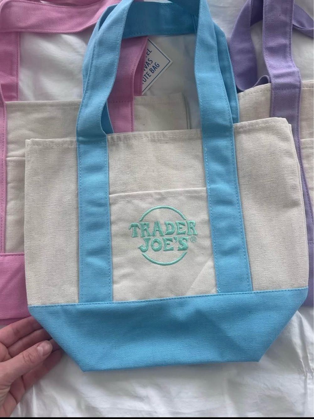 Trader Joe’s Pastel Canvas mini Tote Bags